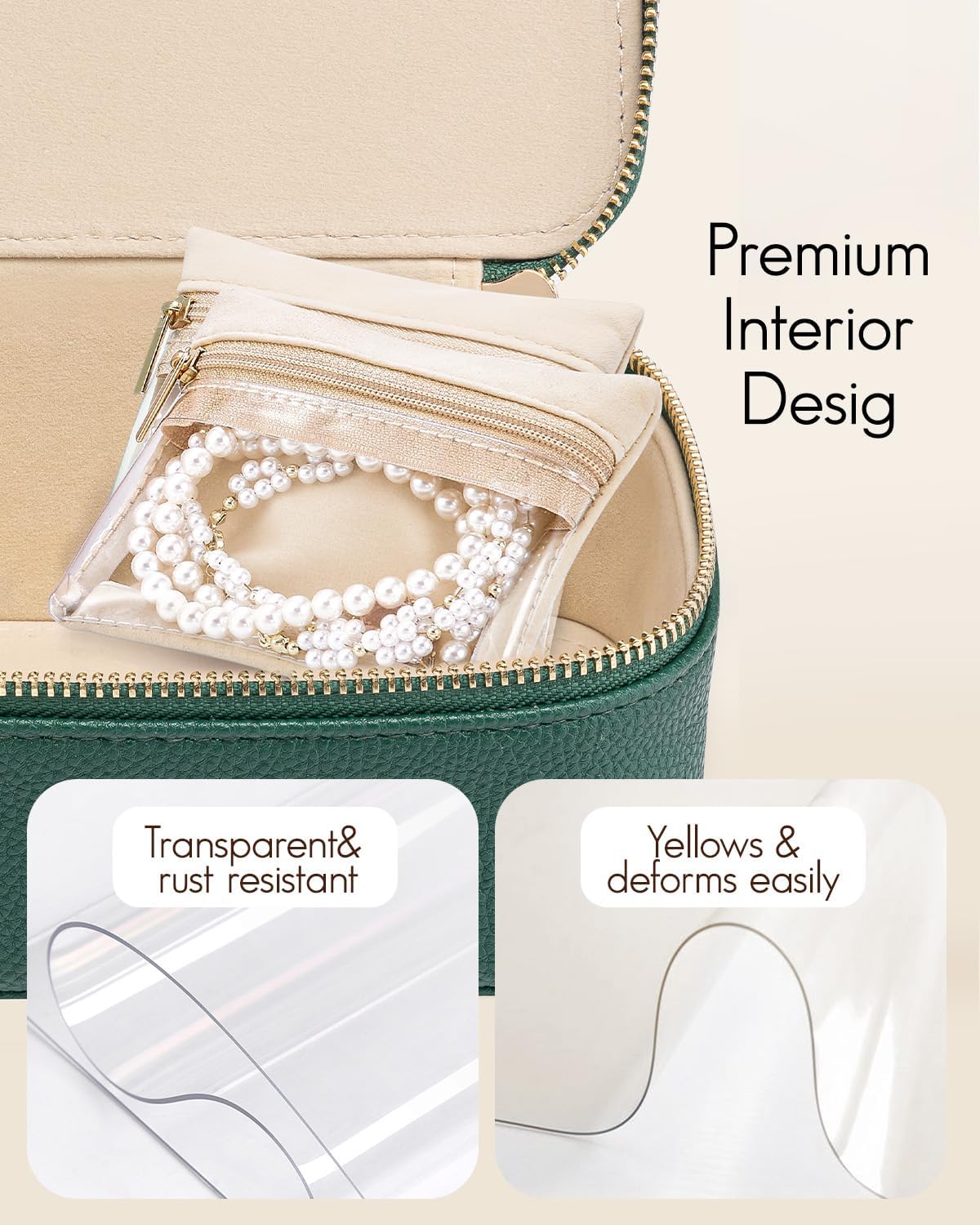 Aurielle™ Faux Leather Jewelry Organizer 12 Visible Pouches