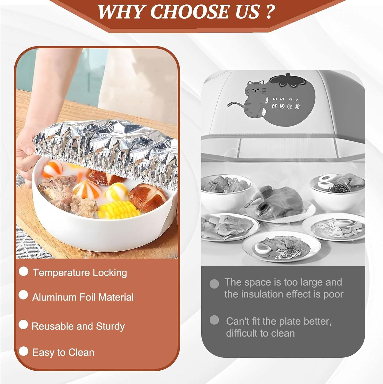 š²š„ Home dining table & food container aluminum foil heat-retaining cover