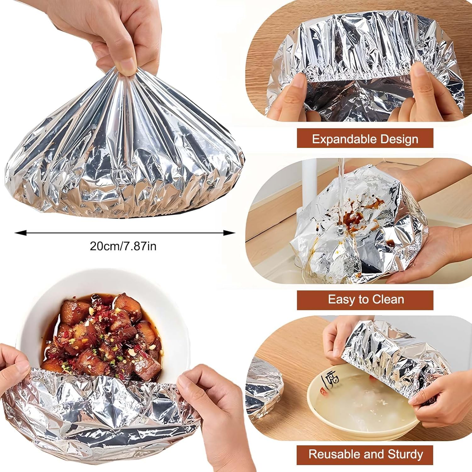 š²š„ Home dining table & food container aluminum foil heat-retaining cover