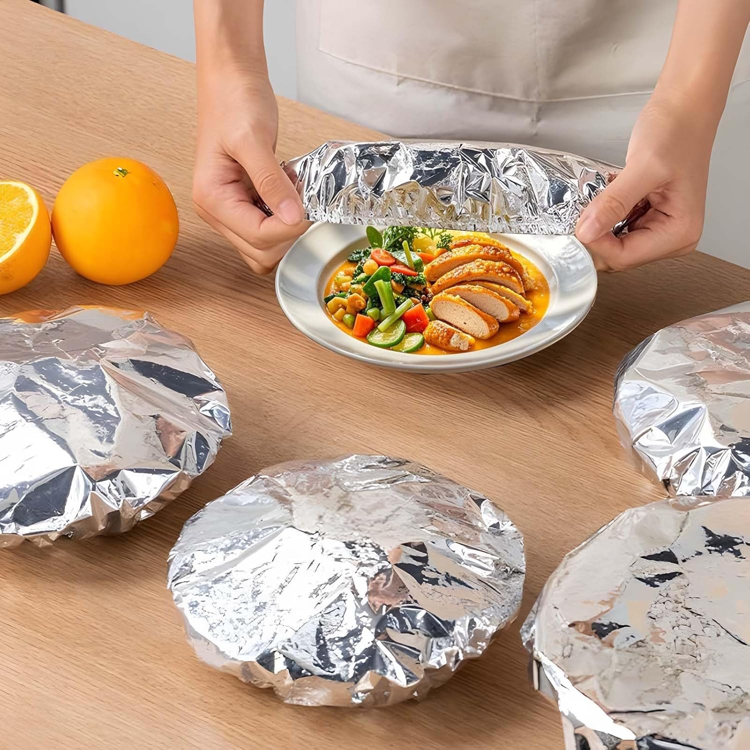 š²š„ Home dining table & food container aluminum foil heat-retaining cover