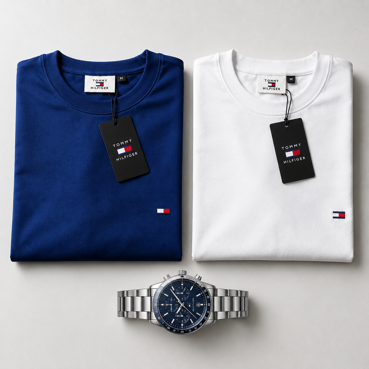 2 Tommy Hilfiger Shirts + Free Watch – Limited-Time Offer