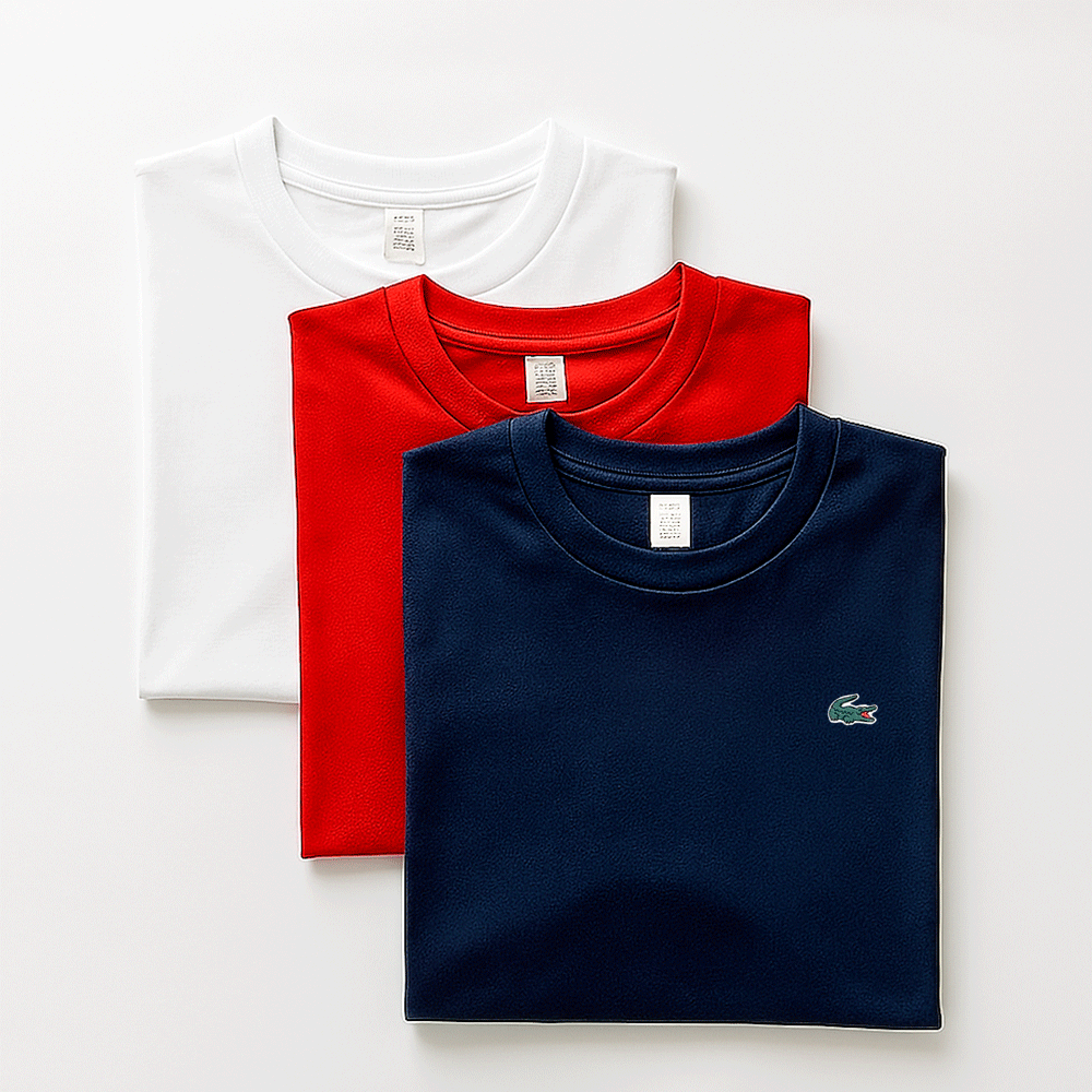 [BUY 1 GET 3] Premium T-Shirt Kit – Lacoste Essential (3-Pack)